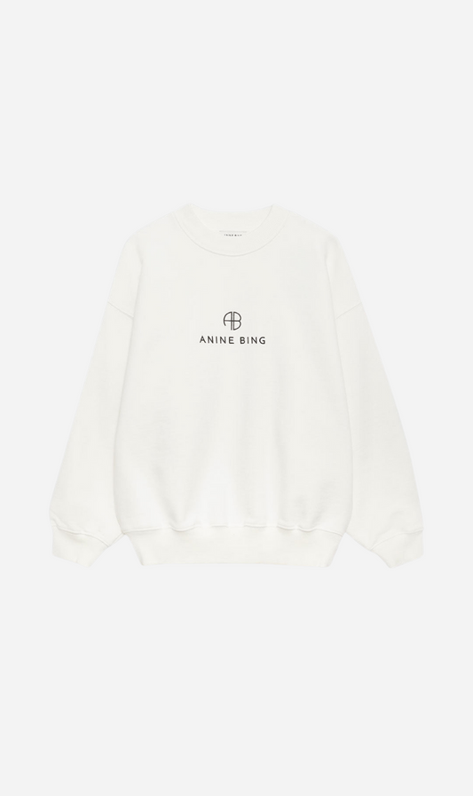 Anine Bing | Jaci Sweatshirt Monogram - Ivory