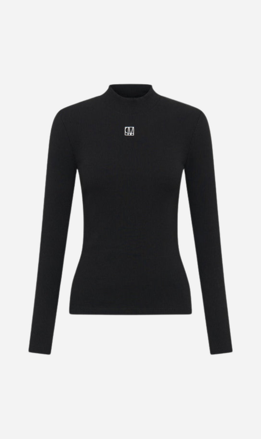 Camilla and Marc | Nora Rib Long Sleeve Top - Black