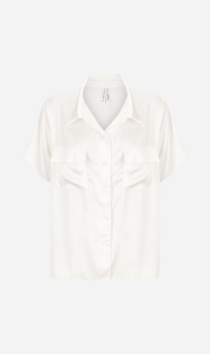 Kat The Label | Gracie Short Sleeve Shirt - Ivory