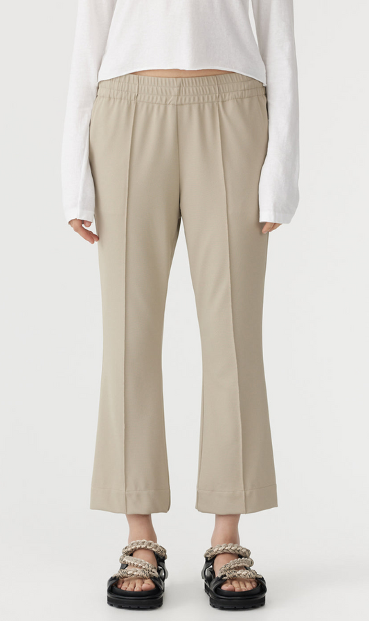 Bassike | Twill Flared Pant - Light Tan