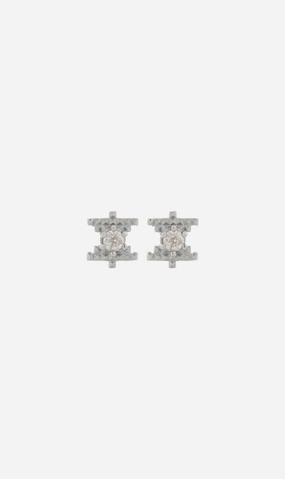 Zoe & Morgan | Inti Stud - Silver Peach Zircon
