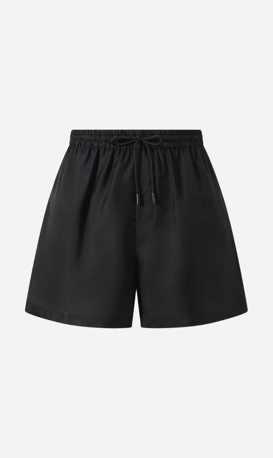 Dear Dylan | Silk Twill Drawstring Short - Noir
