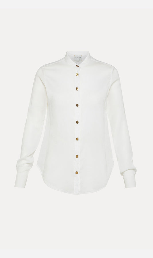 Forte Forte | Voile Collar Shirt Sculpture Buttons - Bianco