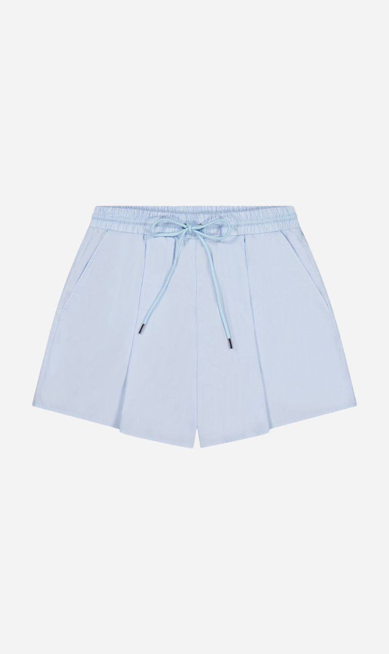 Rebe | Cotton Drawstring Shorts - Blue