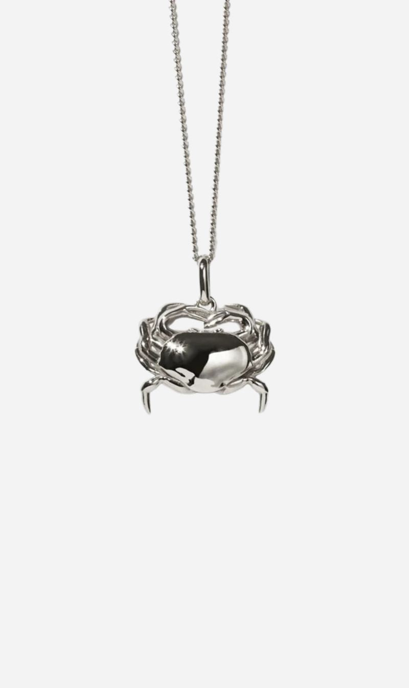 Meadowlark | Crab Charm Necklace 50cm - Silver