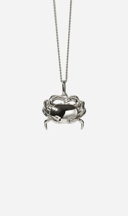 Meadowlark | Crab Charm Necklace 50cm - Silver