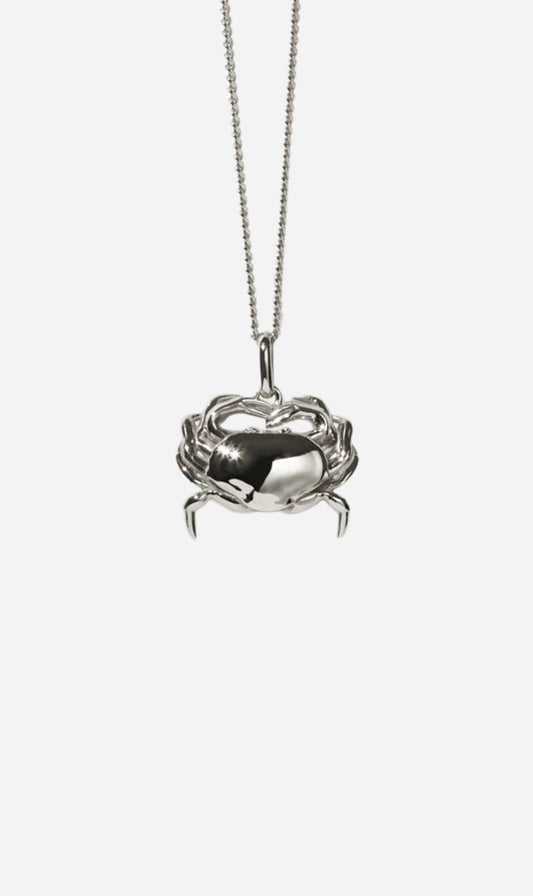 Meadowlark | Crab Charm Necklace 50cm - Silver