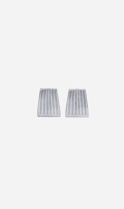 Heaven Mayhem | Ribbed Earrings - Silver
