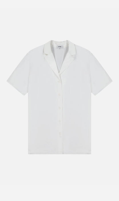 Rebe | Short Sleeve Silky Shirt - Ivory