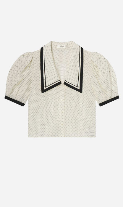 Frame Denim | The Polka Dot Sailor Blouse - Cream