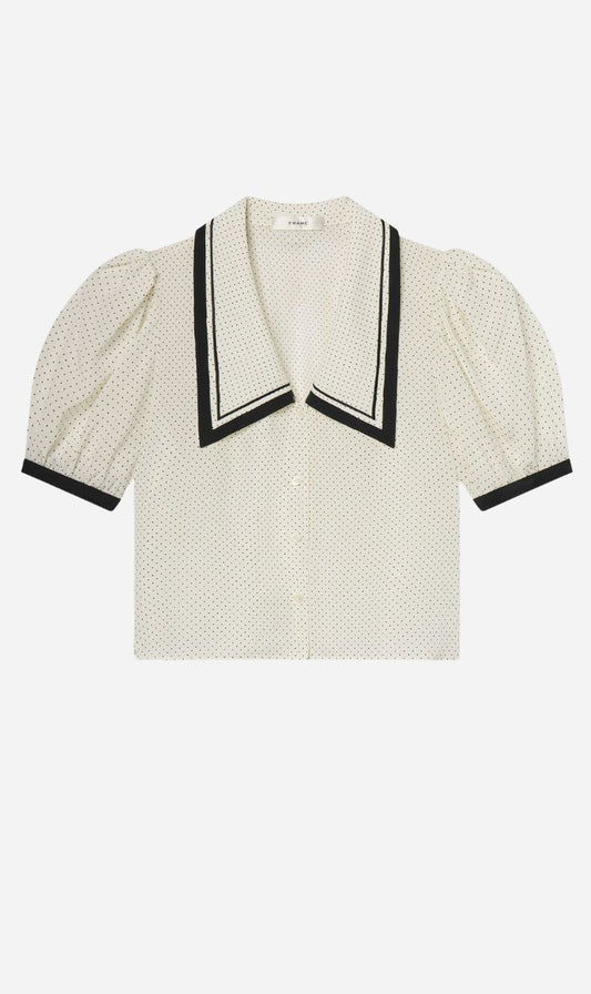 Frame Denim | The Polka Dot Sailor Blouse - Cream