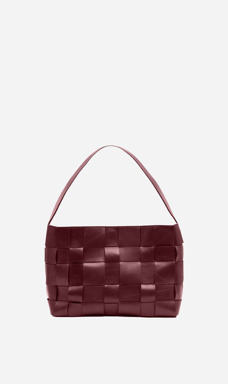 St Agni | Woven Mini Tote - Plum Core