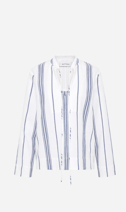Matteau | Fisherman Popover Shirt - Porto Stripe