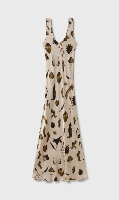 Silk Laundry | Scoop Neck Dress - Miracles Hazelnut
