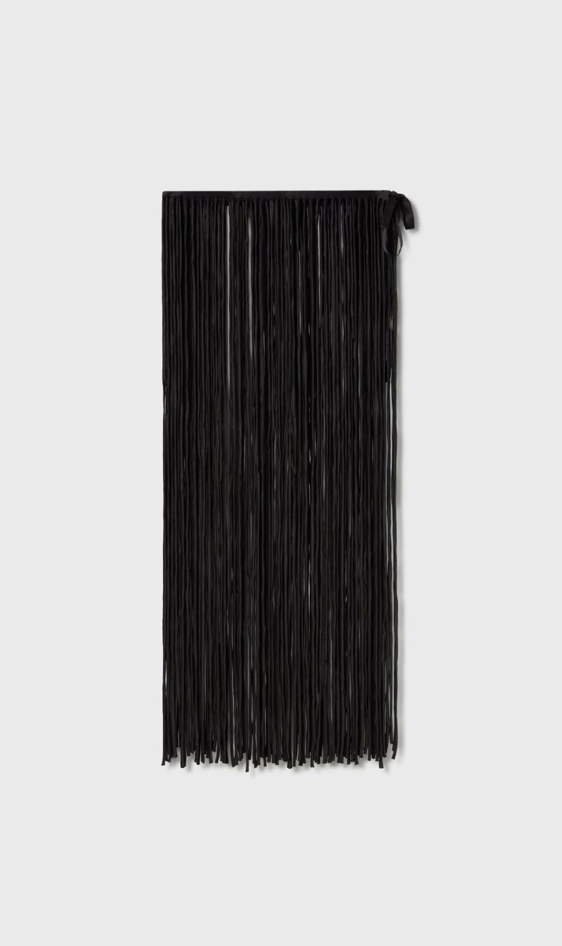 Silk Laundry | Fringe Wrap - Black