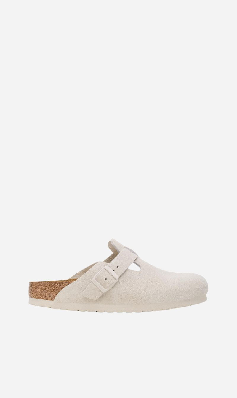 Birkenstock | Boston Soft Footbed Suede Regular - Antique White