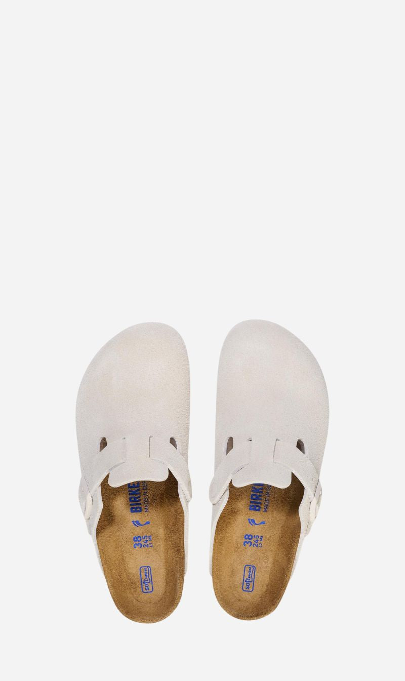 Birkenstock | Boston Soft Footbed Suede Regular - Antique White