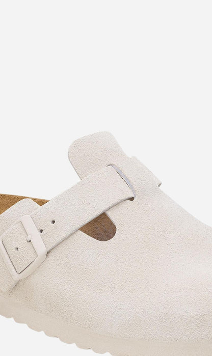 Birkenstock | Boston Soft Footbed Suede Regular - Antique White