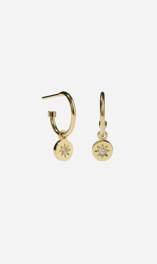 Meadowlark | Lulu Signature Hoops - Gold Plated/White Diamond