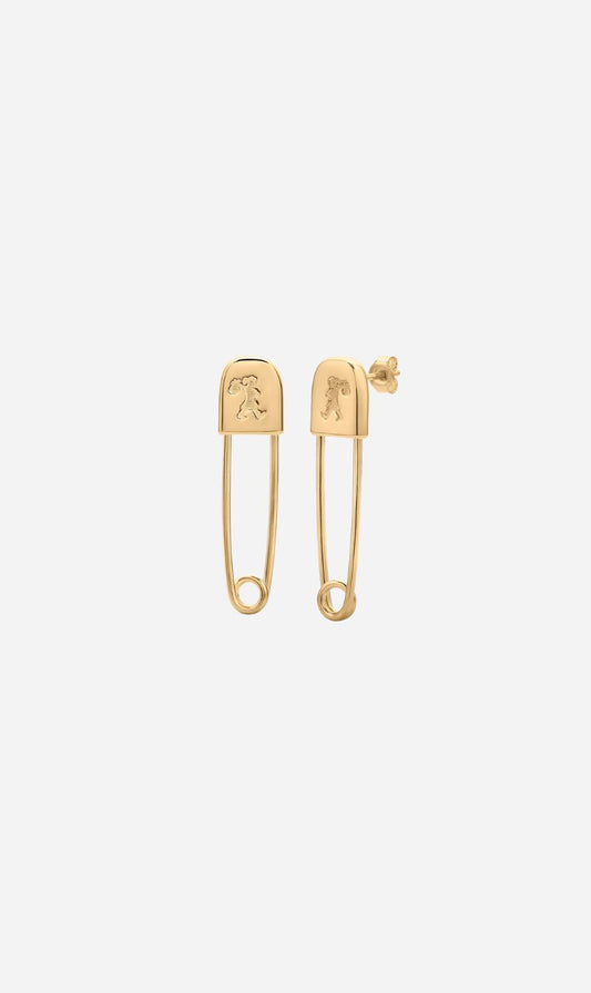 Karen Walker | Runaway Safety Pin Studs - Gold