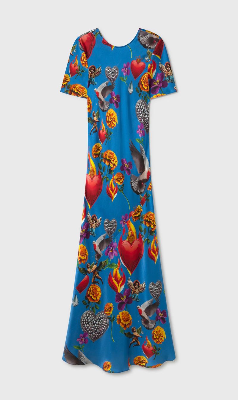 Silk Laundry | Short Sleeve Bias Dress - Dearly Beloved Mirage