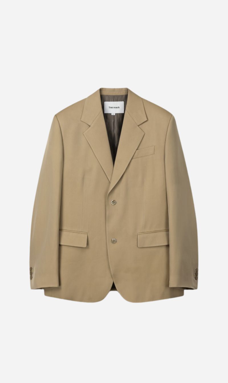 Tonywack | Silk Viscose Two Button Single Jacket - Beige