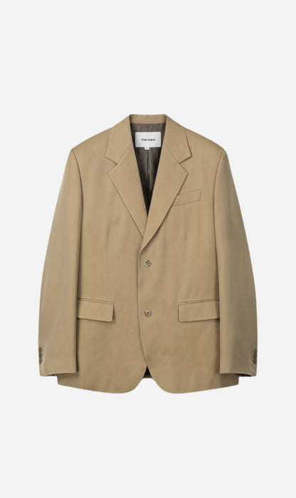 Tonywack | Silk Viscose Two Button Single Jacket - Beige