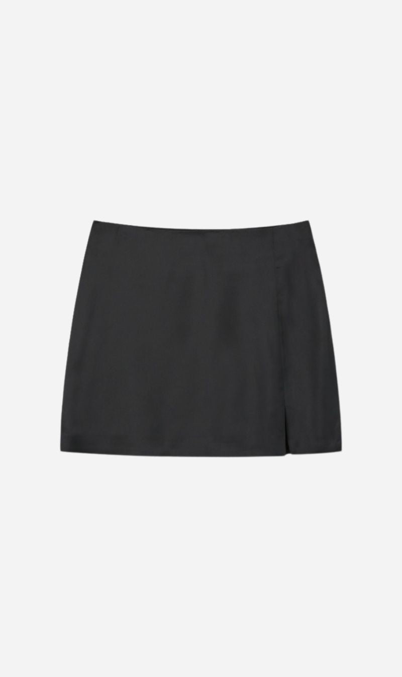 Tonywack | Satin Low Waist Mini Skirt - Black