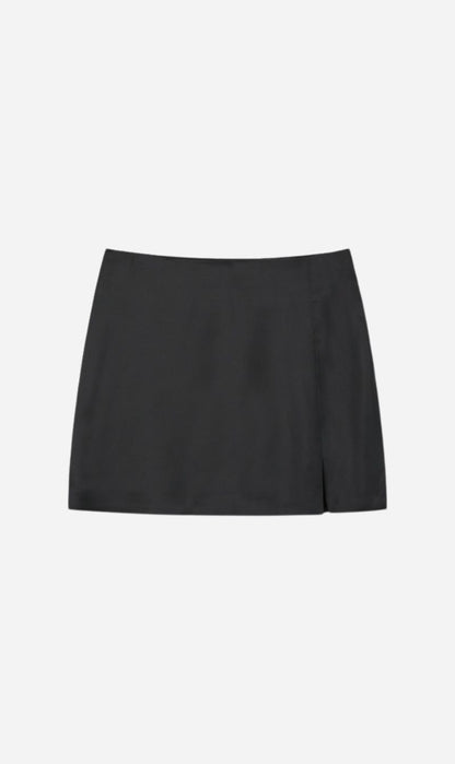 Tonywack | Satin Low Waist Mini Skirt - Black