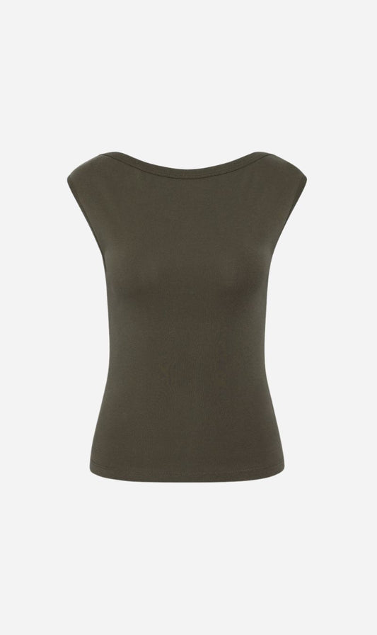 St Agni | Organic Cotton Ballerina Top - Khaki