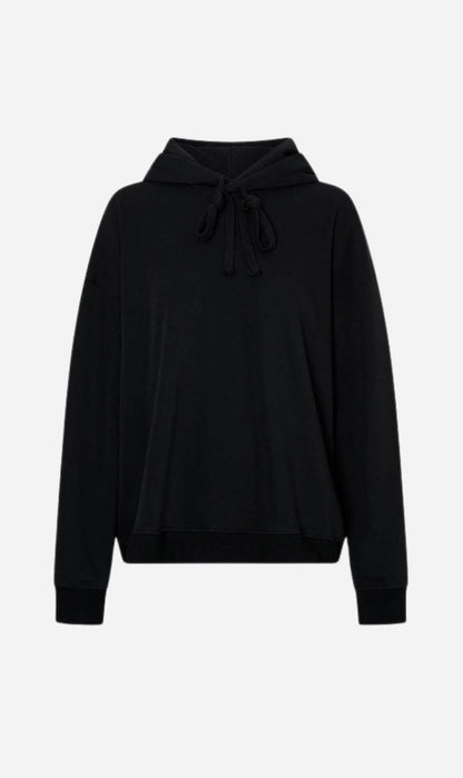 Camilla and Marc | Grid Flocking Logo Hoodie - Black