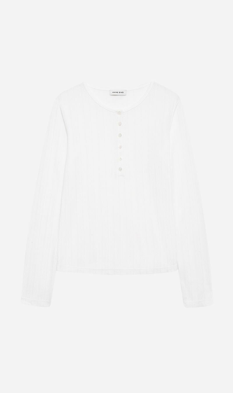 Anine Bing | Pia Long Sleeve Tee - Off White