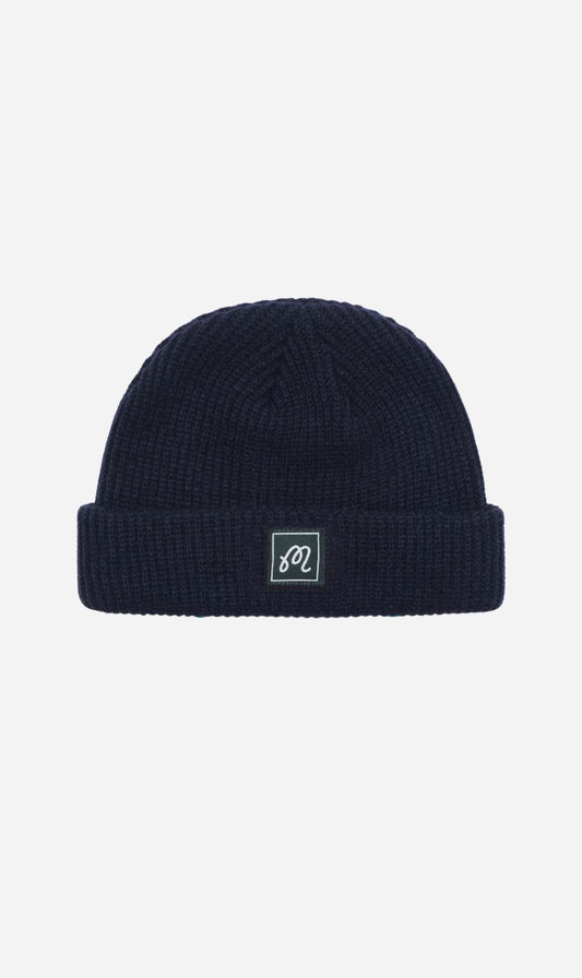 Malbon | Script Fishermans Knit Beanie - Navy
