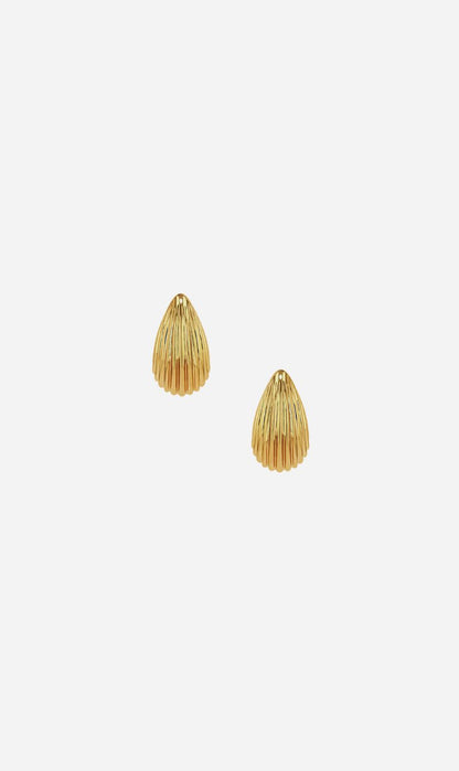 Anine Bing | Ribbed Drop Earrings - Gold