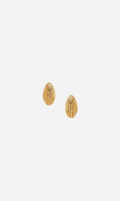 Anine Bing | Small Ribbed Drop Earrings - Gold