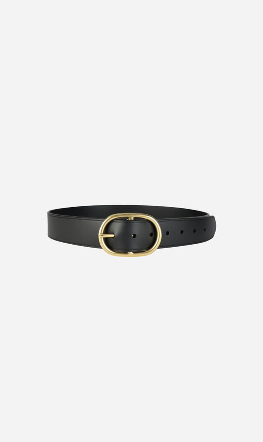Deadly Ponies | Wide Belt Oval Buckle - Black/Brass
