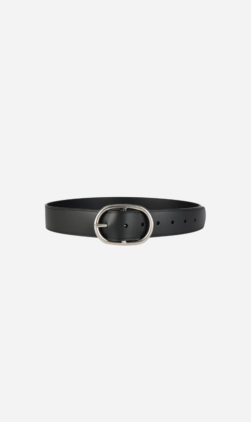 Deadly Ponies | Wide Belt Oval Buckle - Black/Silver