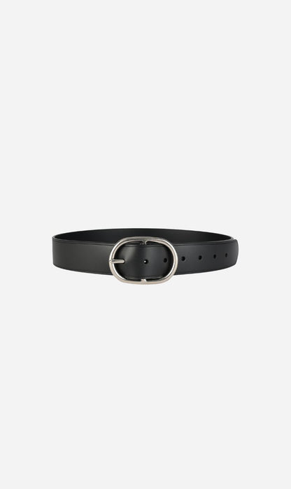 Deadly Ponies | Wide Belt Oval Buckle - Black/Silver