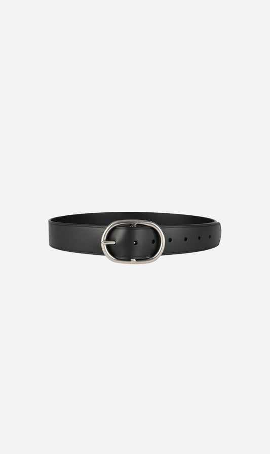 Deadly Ponies | Wide Belt Oval Buckle - Black/Silver