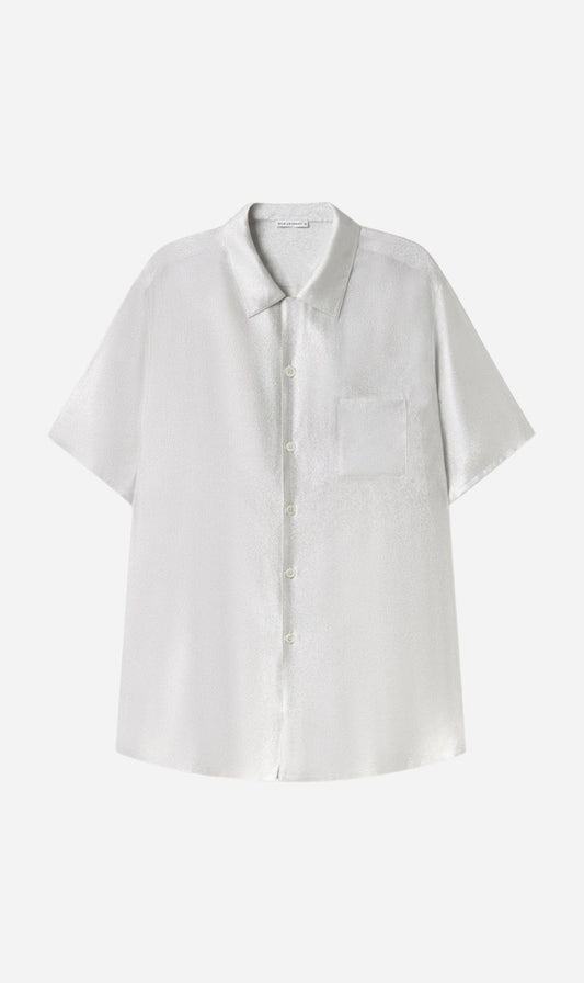 Silk Laundry | Camp Shirt - Silver Foil