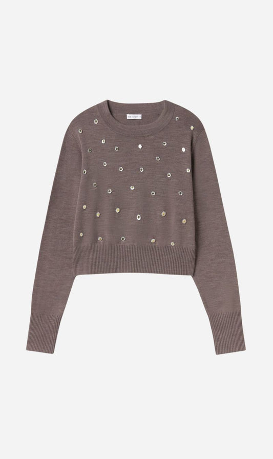 Silk Laundry | Cropped Crewneck - Pearl