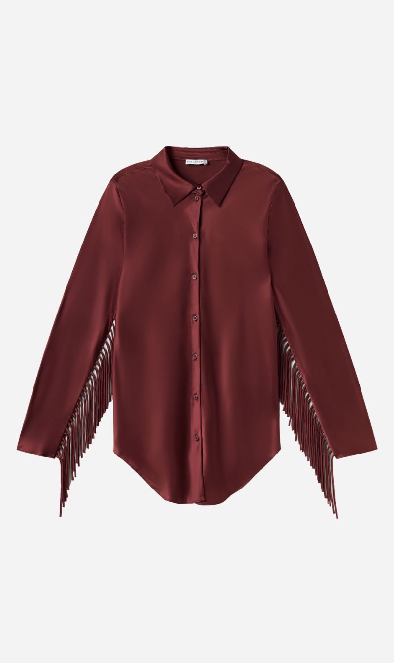 Silk Laundry | Fringe Bias Cut Shirt - Canyon