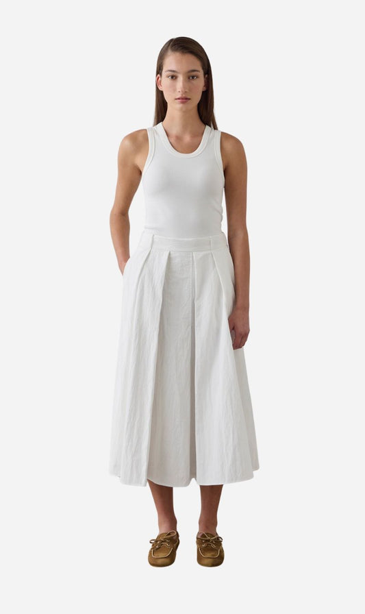 Laing | Full Pleated Skirt - White