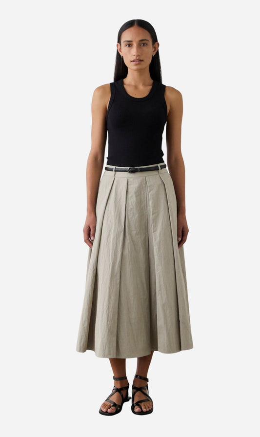 Laing | Full Pleated Skirt - Pale Sage