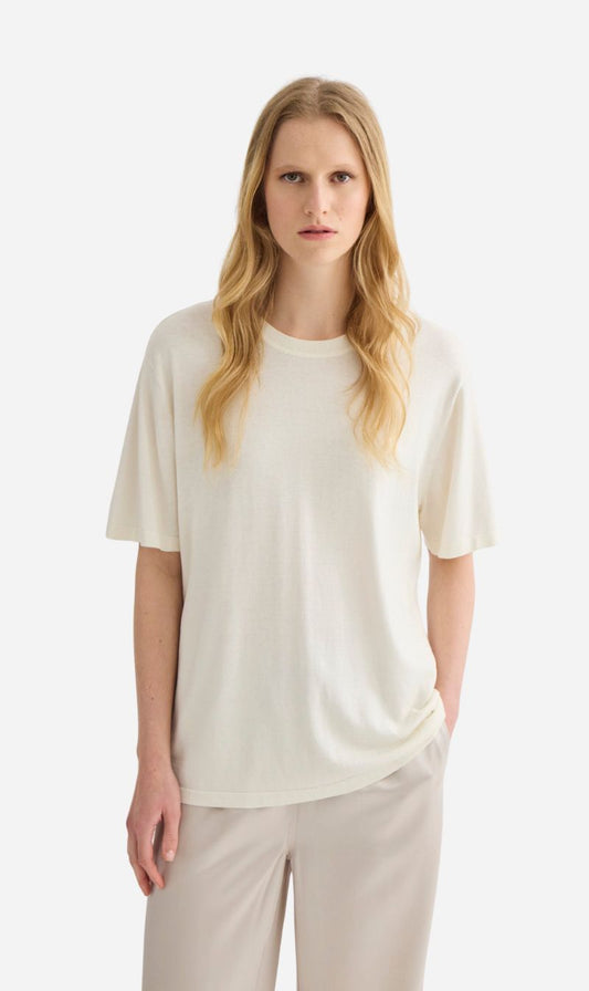 Laing | Short Sleeve Silk Blend Knit - Cream