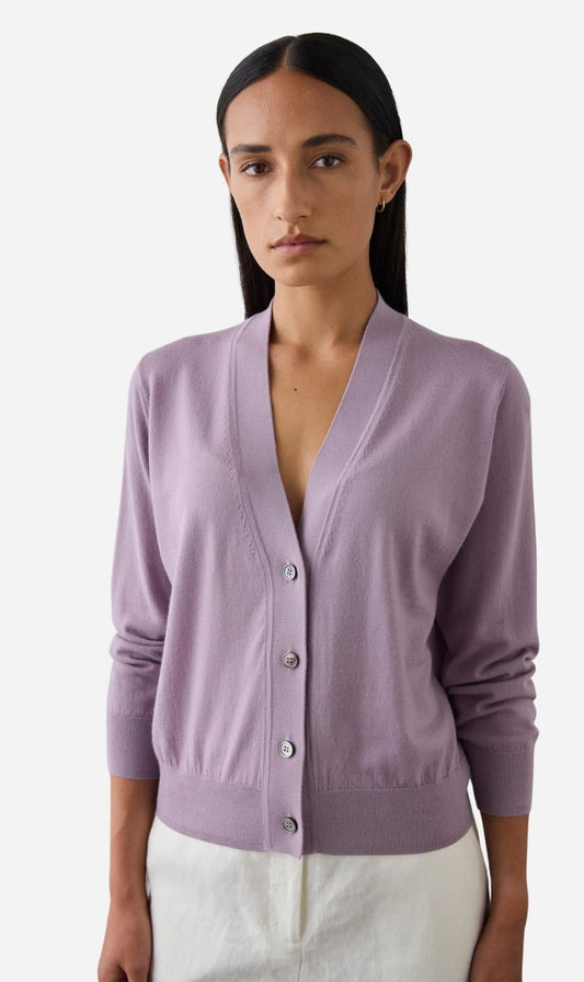 Laing | Merino V Neck Cardigan - Iris