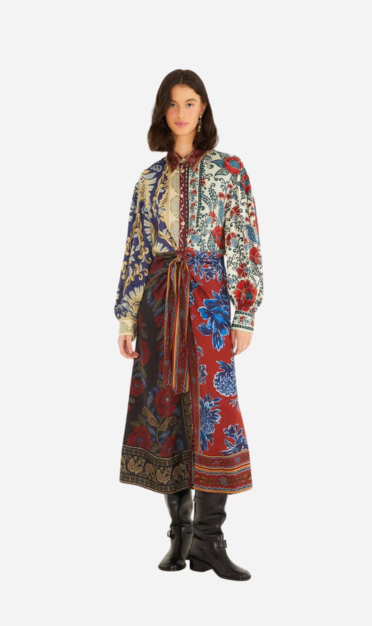 Farm Rio | Midi Dress - Navy Winter Mix