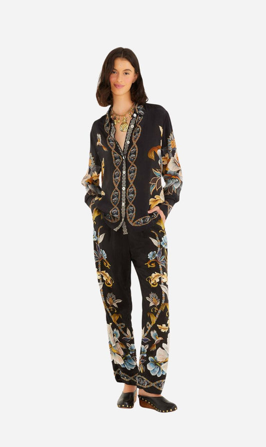 Farm Rio | Pajama Pants - Snake Garden Black