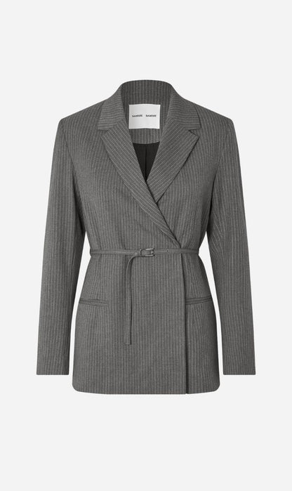 Samsoe Samsoe | Salot Blazer - Dark Gull Grey Pinstripe