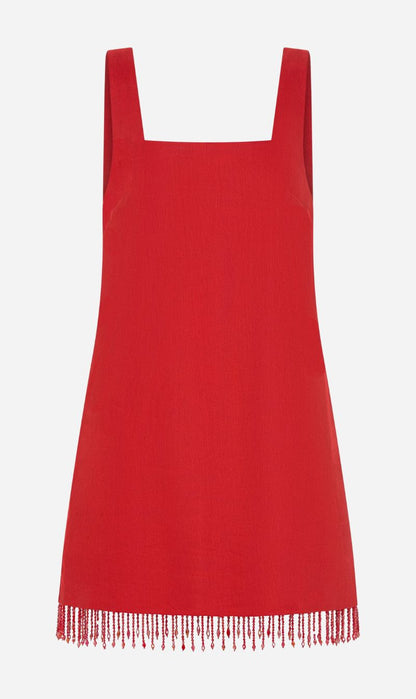 Third Form | Flame Linen Mini Dress - Grenadine